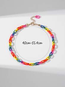 Vòng cổ chuỗi khối màu ngẫu nhiên - Nhiều màu - Xem 4