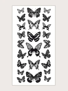 Hình xăm dán , 1 tờ Hình Bướm Hình xăm tạm thời Đối với phụ nữ , Hình xăm dán Người lớn , Thực tế Thú vật , Cho nam giới , NỮ Và Cô gái - màu đen - Xem 1