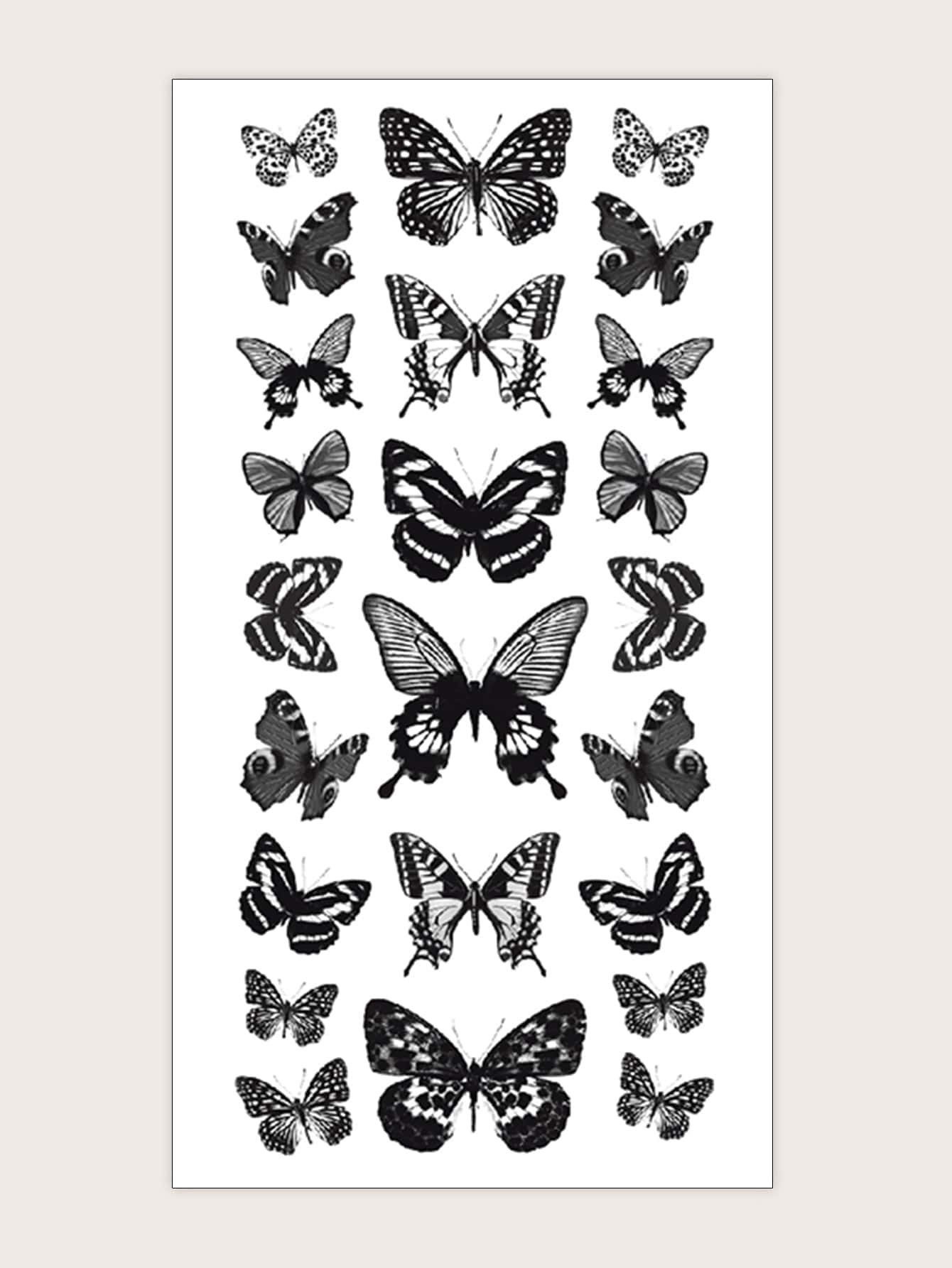 Hình xăm dán , 1 tờ Hình Bướm Hình xăm tạm thời Đối với phụ nữ , Hình xăm dán Người lớn , Thực tế Thú vật , Cho nam giới , NỮ Và Cô gái - màu đen - Xem 1