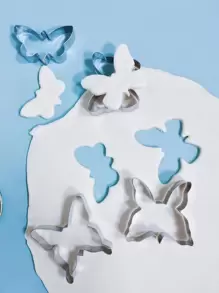 5pcs Butterfly Shaped Cookie Cutter - Silver - View 2