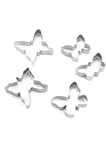 5pcs Butterfly Shaped Cookie Cutter - Silver - View 5