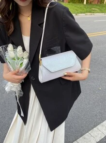 Minimalist Flap Square Bag - White - View 2