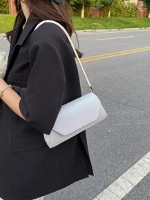 Minimalist Flap Square Bag - White - View 3