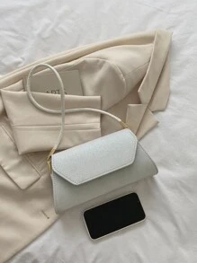 Minimalist Flap Square Bag - White - View 6