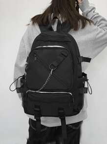 Minimalist Large Capacity Backpack - Black - View 1