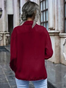 SHEIN Frenchy Button Up Drop Shoulder Shirt
