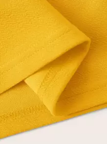 SHEIN Clasi 貝殼邊繞頸上衣 - 黃色 - 查看 4