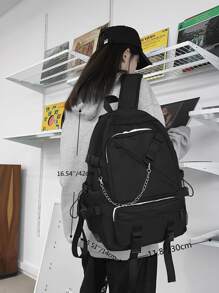 Minimalist Large Capacity Backpack - Black - View 4