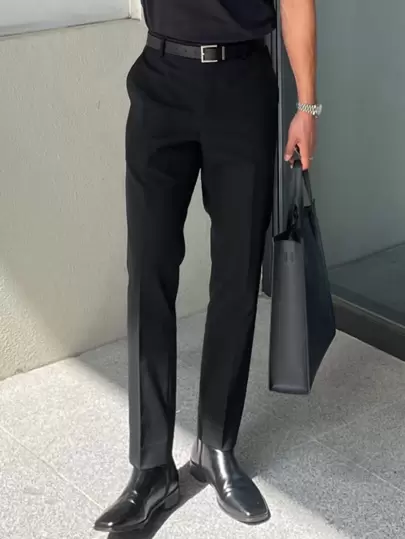 DAZY 男士斜插口袋西装裤（无腰带）秋冬商务正装