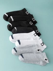 8pairs Men Maple Pattern Ankle Socks - Multicolor - View 4