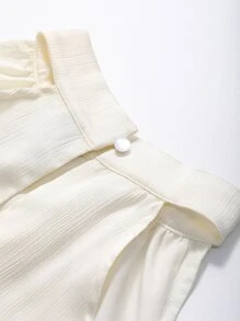 DAZY 女士商务休闲纯色无袖露背衬衫性感女士上衣外出上衣