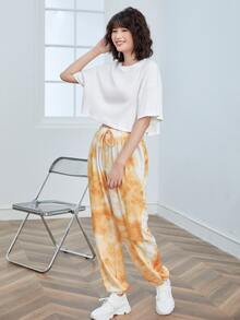 SHEIN EZwear Short-Sleeved Ribbed Blouse - White - View 5