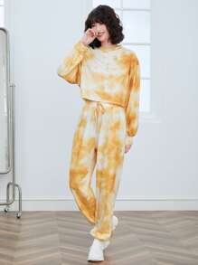 Muchica 紮染套頭衫和慢跑褲套裝 - 黃色 - 查看 5