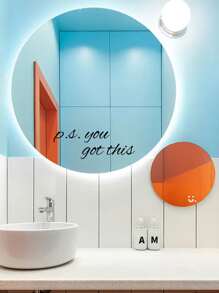 Slogan Graphic Wall Sticker - màu đen - Xem 4