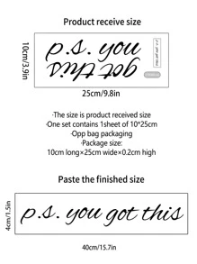 Slogan Graphic Wall Sticker - màu đen - Xem 5