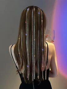 4 cái Rhinestone Chuỗi Trang Trí Tóc Kẹp - Vàng - Xem 1