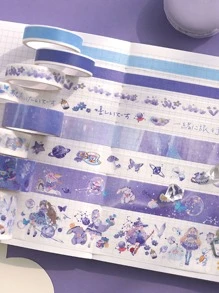 SIMNO 1set Cartoon Graphic Random Washi Tape & Decal - Multicolor - View 3