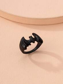 Bat Design Ring Goth Punk Jewelry - Black - View 1