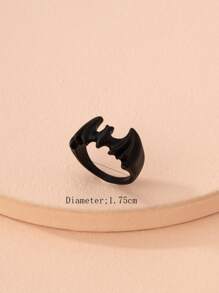 Bat Design Ring Goth Punk Jewelry - Black - View 4