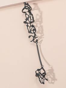 Vòng găng tay thiết kế dạng lá rỗng - màu đen - Xem 2