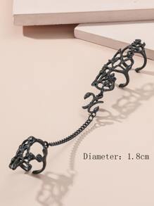 Vòng găng tay thiết kế dạng lá rỗng - màu đen - Xem 4