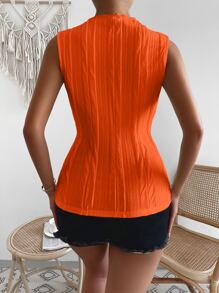 Rafferiza Top tank ajustado con textura - Naranja Quemada - Ver 2