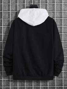 Manfinity Men Letter Graphic Bomber Jacket Without Hoodie - Black - View 2