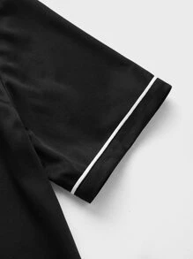 Manfinity VCAY Men Contrast Binding Polo Shirt - Black - View 4