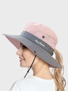 1pc Women Fashion Best Letter Graphic Contrast Mesh Hat - Multicolor - View 1