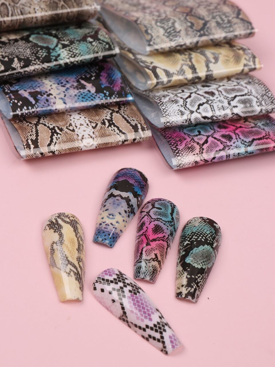 FULL BEAUTY 10pcs Leopard Pattern Transfer Foil Paper (Without Adhesive), For Nail Art Decoration DIY Nail Charms Nail Gems Nail Supplies Nails Nail Stickers