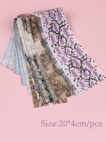 FULL BEAUTY 10张豹纹图案转印箔纸（不含背胶），用于美甲装饰DIY美甲饰品、美甲宝石、美甲用品、美甲贴纸 - 彩色 - 查看 4