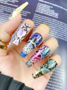 FULL BEAUTY 10张豹纹图案转印箔纸（不含背胶），用于美甲装饰DIY美甲饰品、美甲宝石、美甲用品、美甲贴纸 - 彩色 - 查看 7