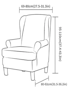 1入組植物圖案翅膀椅子現代滌綸靠背椅沙發套適用於家庭 - 彩色 - 查看 3