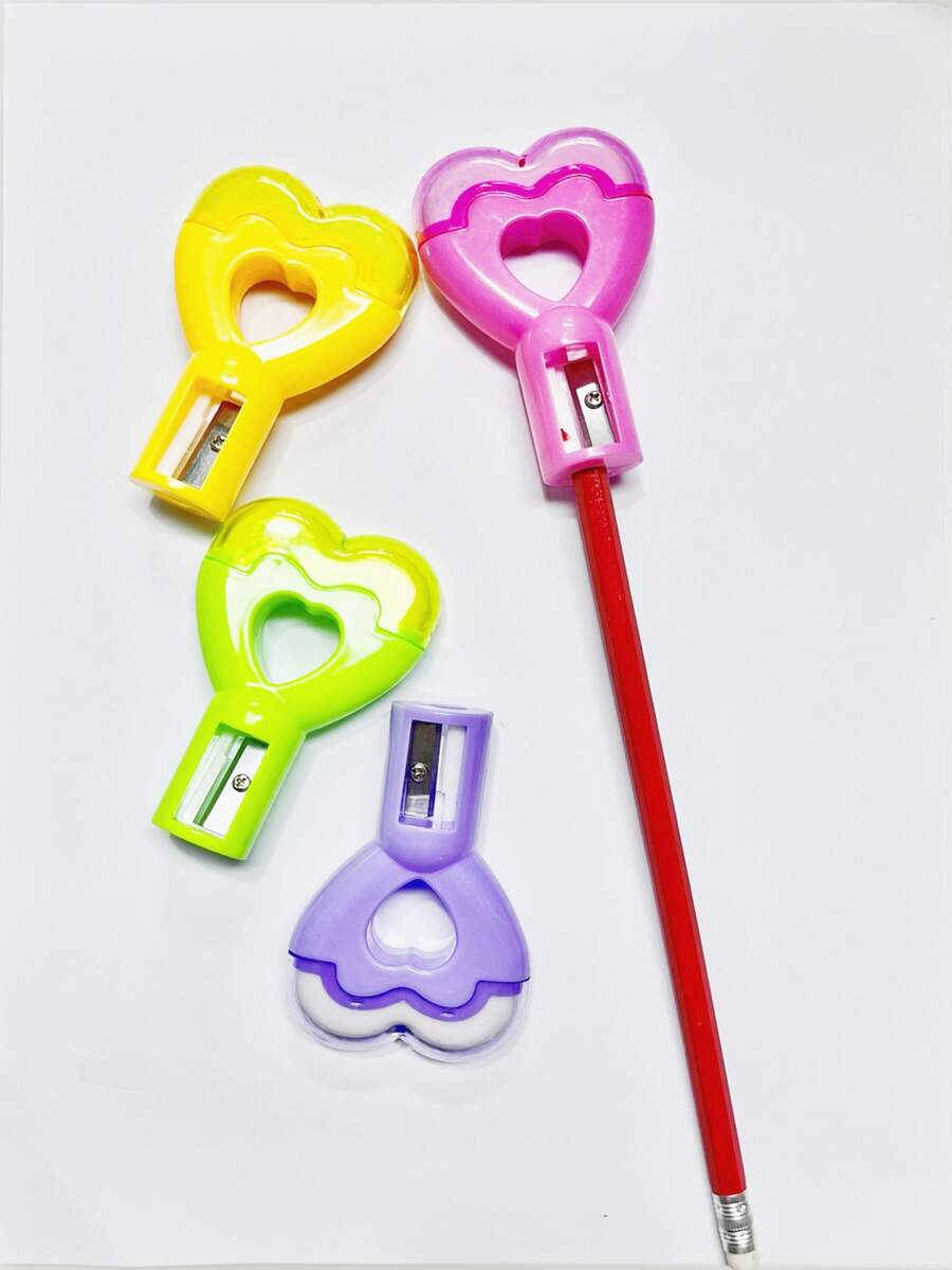 2pcs Heart Shaped Random Pencil Sharpener - Multicolor - View 1