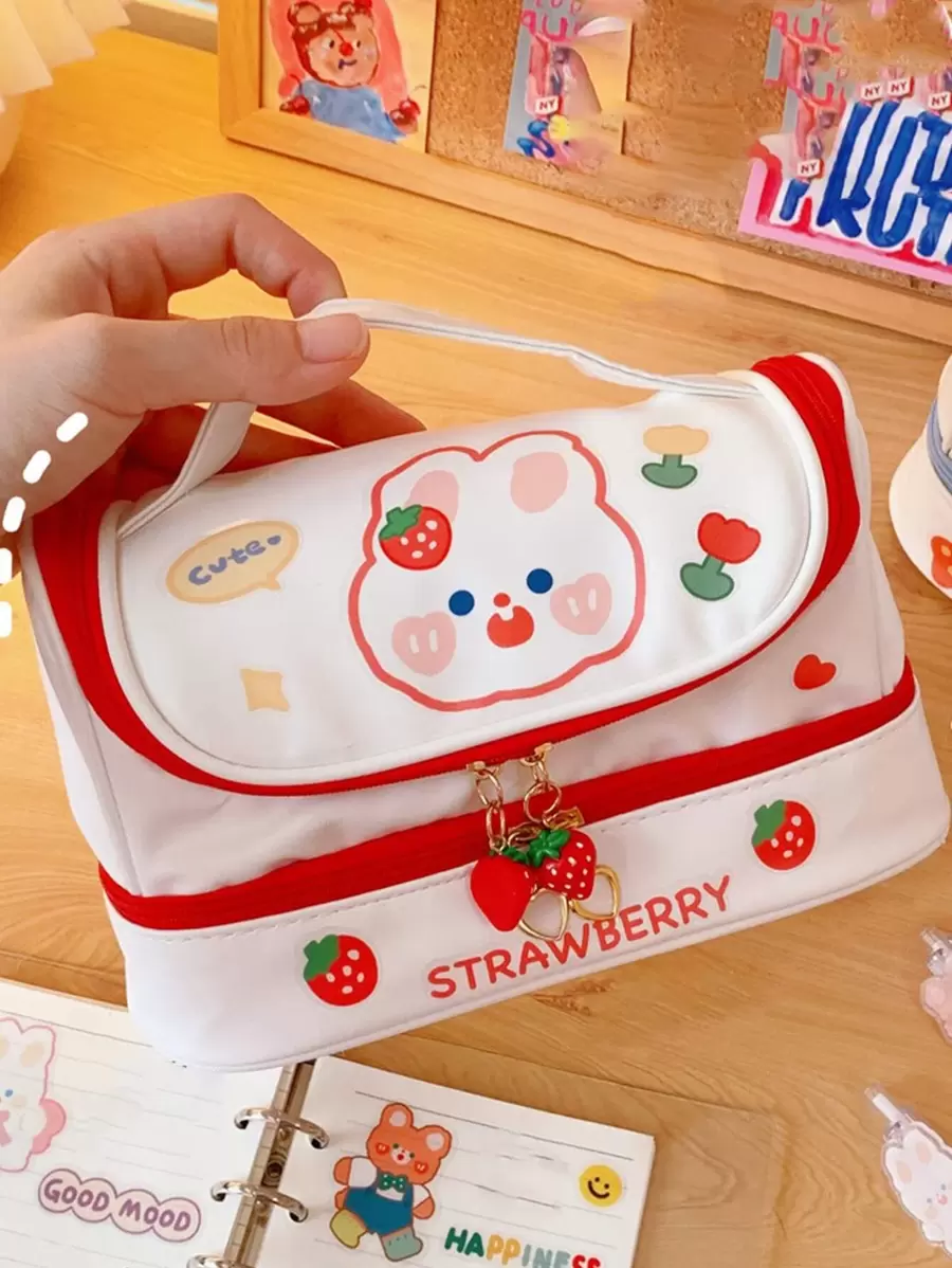 1 túi đựng bút chì xách tay có 1 miếng dán, Quay lại trường, Đồ dùng học tập - Nhiều màu - Xem 1