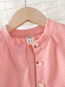 SHEIN Chica Joven Vestido de fiesta aplique bajo con malla & Cazadora de manga farol