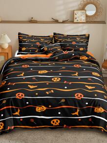 Set colcha sin relleno con patrón de Halloween - Multicolor - Ver 1