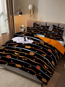 Set colcha sin relleno con patrón de Halloween - Multicolor - Ver 2