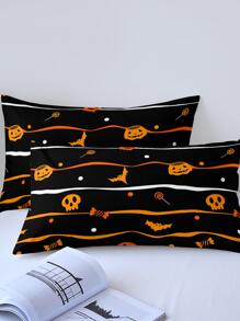 Set colcha sin relleno con patrón de Halloween - Multicolor - Ver 4