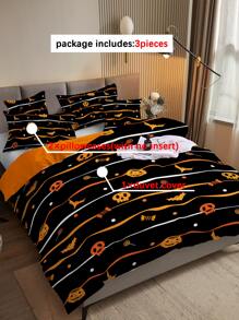 Set colcha sin relleno con patrón de Halloween - Multicolor - Ver 5