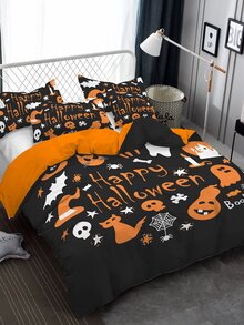 Set colcha sin relleno con patrón de Halloween - Multicolor - Ver 2