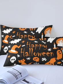 Set colcha sin relleno con patrón de Halloween - Multicolor - Ver 3