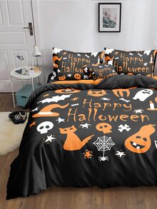 Set colcha sin relleno con patrón de Halloween - Multicolor - Ver 5