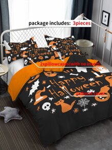 Set colcha sin relleno con patrón de Halloween - Multicolor - Ver 6