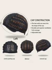 Peluca sintética de cabello rizado largo con flequillo, adecuada para decoración diaria del cabello - Dark Brown - Ver 6