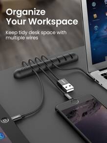 UGREEN 7Clips Cable Organizer Silicone USB Cable Winder Flexible Cable Management Clips Cable Holder For Mouse Headphone Earphone