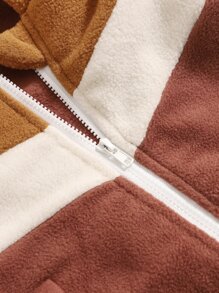 Baby Cut And Sew Zip Up Hooded Jacket & Sweatpants - Multicolor - View 5