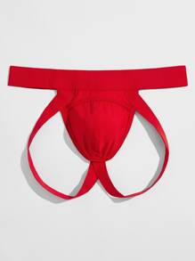 Men Tape-Waist Jockstrap Sexy Underwear - Red - View 3