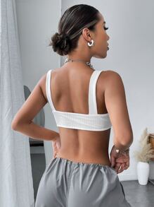 SHEIN ICON Áo ba lỗ sọc ngang Gorpcore - trắng - Xem 2