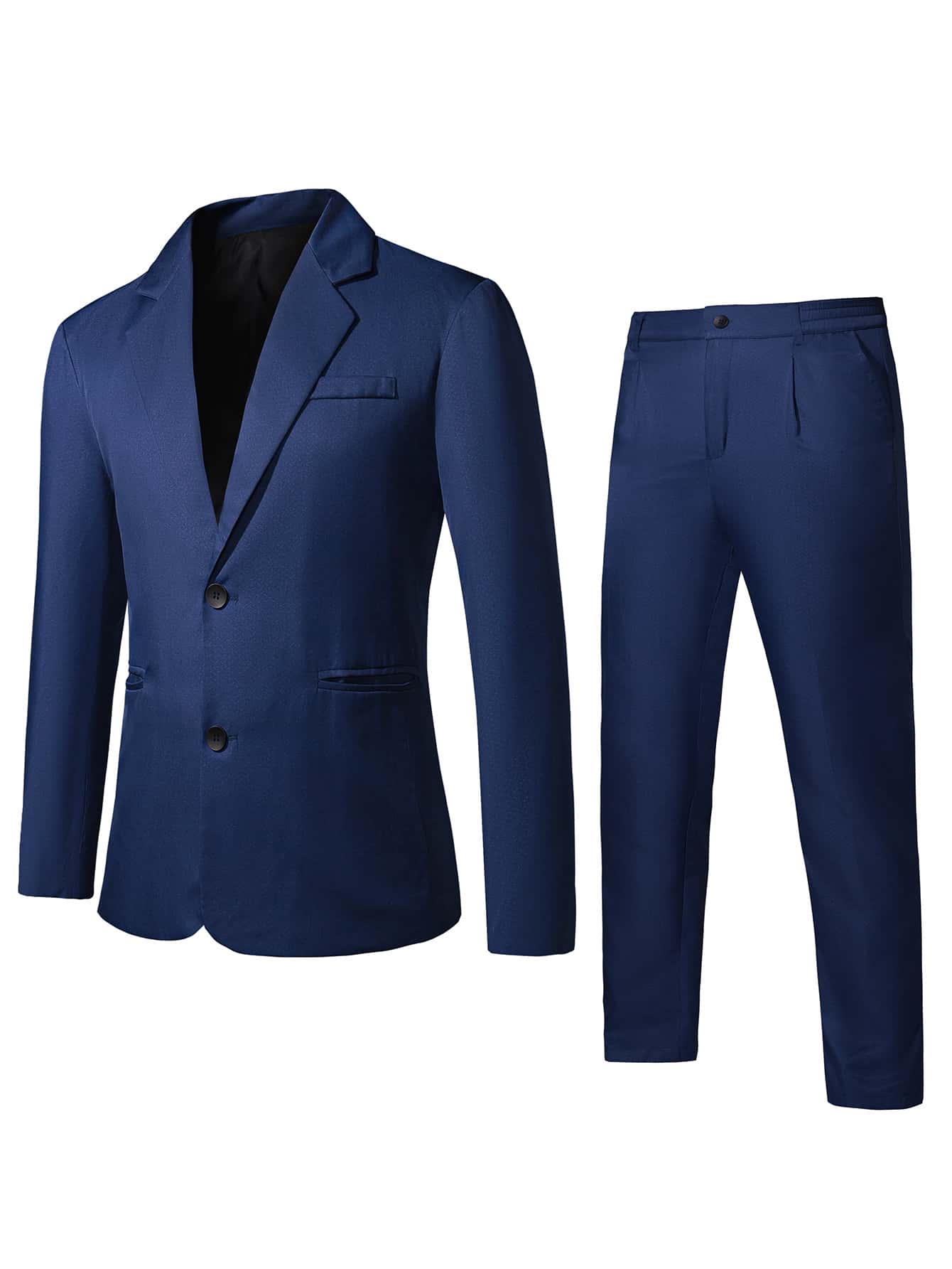 Manfinity Mode Men Single Breasted Blazer & Suit Trousers - Navy Blue - View 1